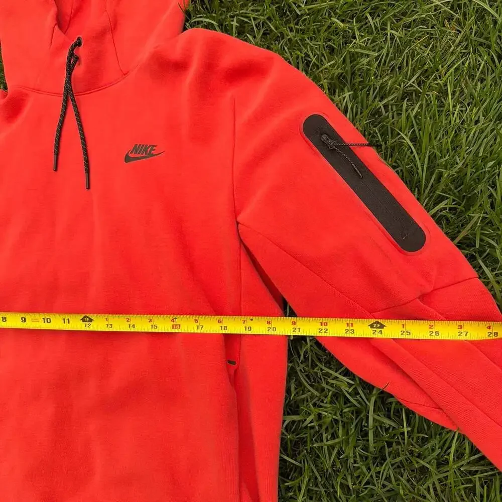 Nike Sportswear Tech Fleece Pullover Hoodie - Red (DD5174-605)